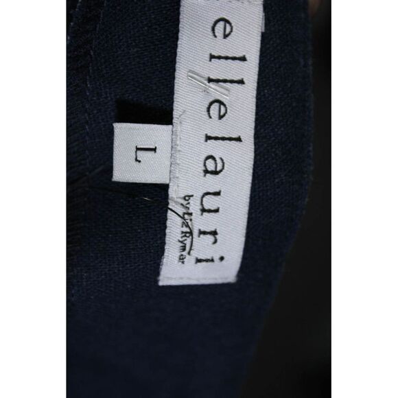 Ellelauri Women's Hook Closure Flat Front Straight Leg Dress Pant Blue Size L - Picture 5 of 5